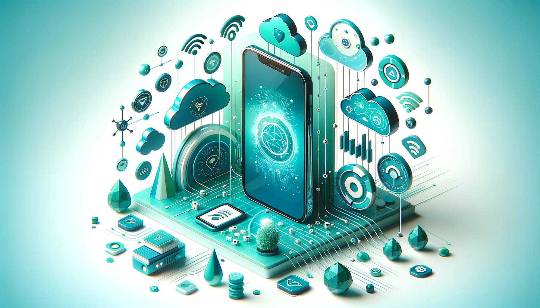 Illustration explaining mobile proxies, showcasing how mobile devices connect to proxy networks for enhanced security and anonymity