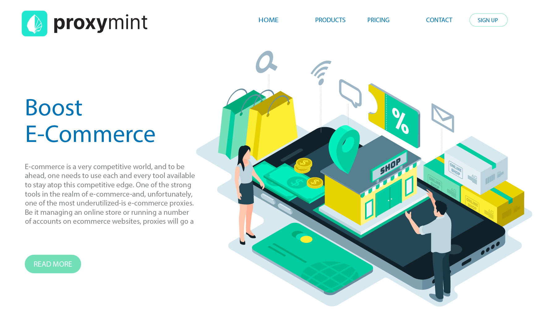 Illustration of e-commerce website